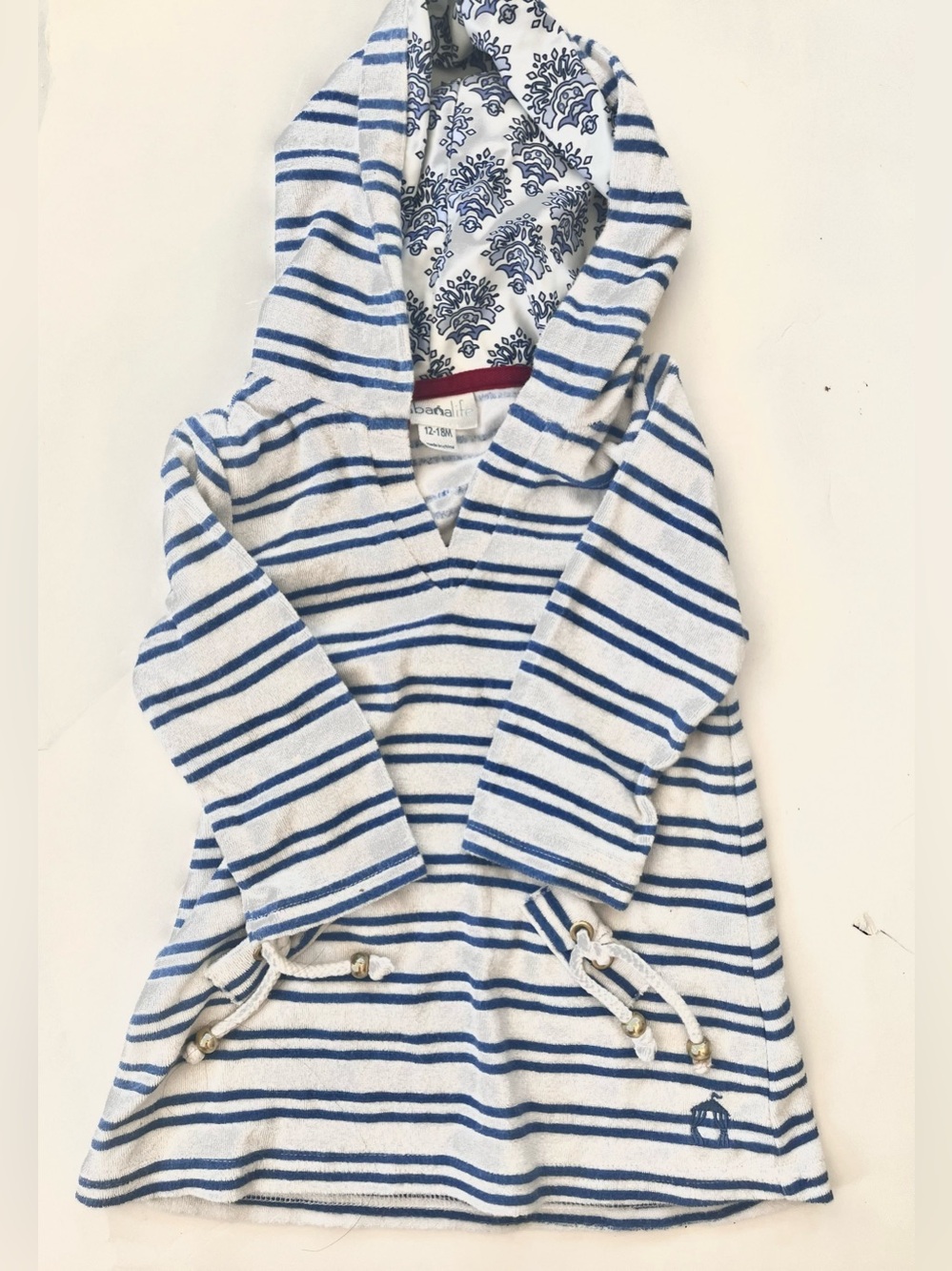 Cabana Life Blue & White Striped Hooded Tunic